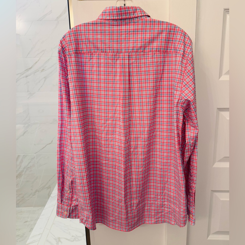 NWT VINEYARD VINES Men's Pink Blue Checkered Performance Shirt, size S - Picture 5 of 7